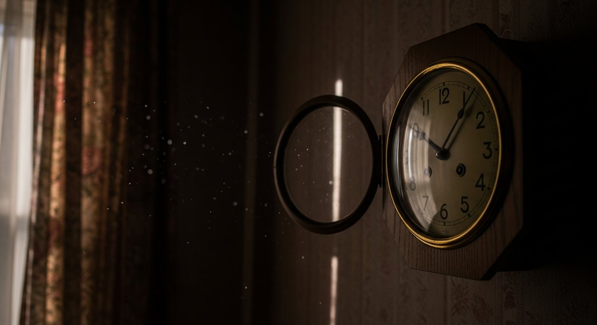 Horloge murale indiquant trois heures dans une chambre sombre